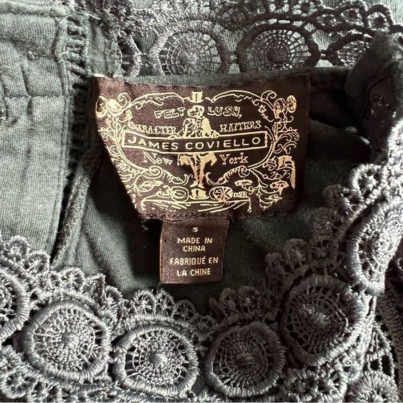 James Coviello Anthropologie Green Teal Crochet Lace Blouse - Picture 8 of 9